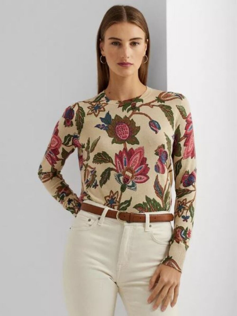 Lauren Ralph Lauren Cotton-Blend Sweater Rose Blush